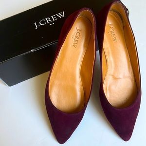 J. Crew Suede Amelia Wine Flats Size 8
